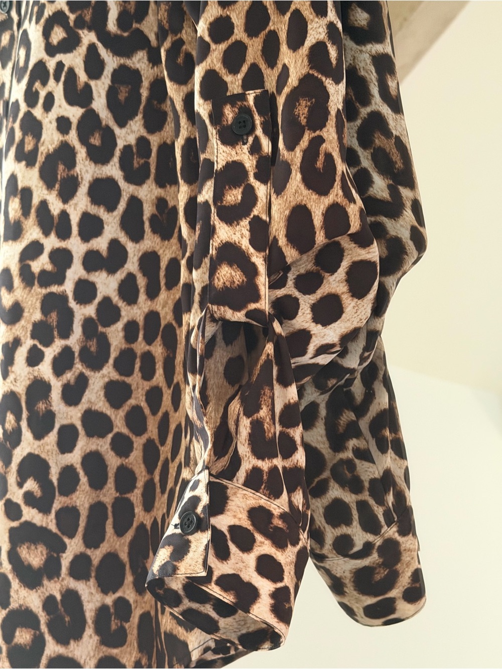 Michael Kors Leopard Print Button-Front Blouse - Brown & Black - Picture 4 of 8